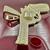 1.6” 14K Gold Gun Pendant