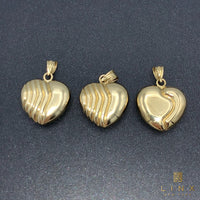 14K Yellow Gold Reversible Puffed Heart Charm