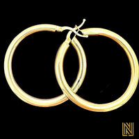 14k Yellow Gold Plain Hoop Earrings (3 sizes)