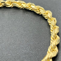 4.5MM 10K Yellow Gold Solid DC Rope Bracelet