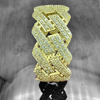 11mm 14K Yellow Gold Cuban Link Eternity Band Ring