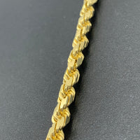 4.5MM 10K Yellow Gold Solid DC Rope Bracelet