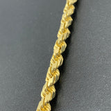 4.5MM 10K Yellow Gold Solid DC Rope Bracelet