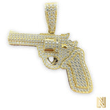 1.6” 14K Gold Gun Pendant