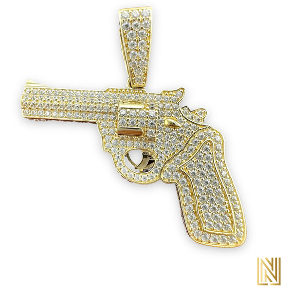 1.6” 14K Gold Gun Pendant