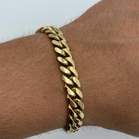 10mm 10k Yellow Gold Solid VIP Miami Cuban Bracelet
