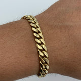 10mm 10k Yellow Gold Solid VIP Miami Cuban Bracelet