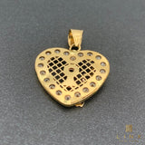 14K Gold and CZ Heart-shaped Lock & Key Charm