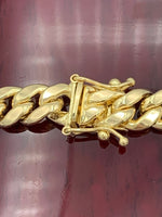 8mm 14k Yellow Gold Miami Cuban Link Chain