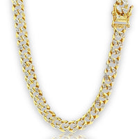 6.3mm 14k Two-tone Gold Semi-solid Miami Cuban Link Chain