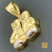 10K Two-tone Gold Boxing Gloves Pendant
