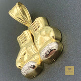10K Two-tone Gold Boxing Gloves Pendant