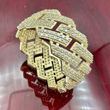 11mm 14K Yellow Gold Cuban Link Eternity Band Ring