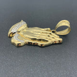 10K Yellow Gold ‘Praying Hands’ pendant - 1.75” tall
