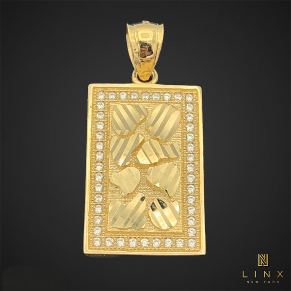 14K Yellow Gold Nugget Pendant