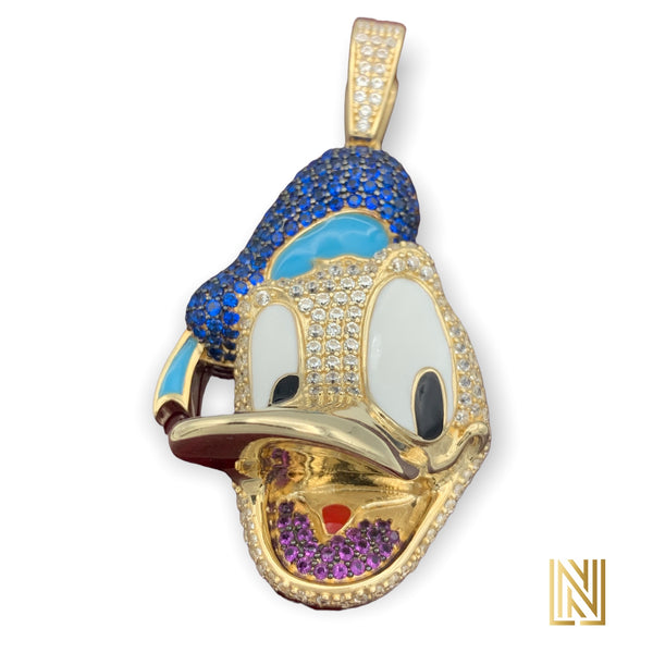 2.1” 14k Gold 3D Donald Duck Pendant