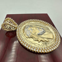 2.58” 14k Yellow Gold Jesus Face Medallion
