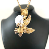 10k Yellow Gold Eagle Pendant - 1.25” tall