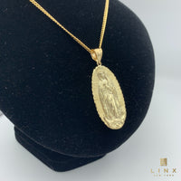 2.3” 10K Yellow Gold Our Lady of Guadalupe Pendant