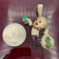 1.8” 14k Yellow Gold Monopoly Pendant