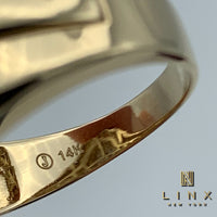 14K Two-tone Gold 3D Om Ring