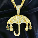 1.58” 14K Yellow Gold Umbrella Pendant
