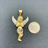 10K Two-tone Gold Angel Pendant