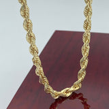 3mm 14k Yellow Gold Solid Rope Chain