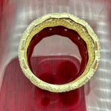 11mm 14K Yellow Gold Cuban Link Eternity Band Ring