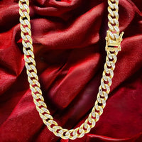 6.3mm 14k Two-tone Gold Semi-solid Miami Cuban Link Chain