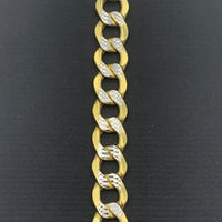 9MM 10K Two-toned Gold Pavé Cuban Bracelet