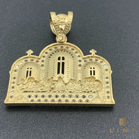 10K Yellow Gold and C/Z Last Supper Pendant