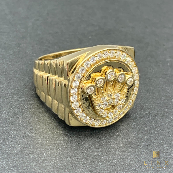 10K Gold and C/Z Royal Crown Men’s Ring