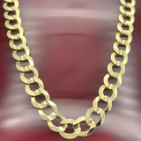 7mm 14K Yellow Gold Solid Flat Curb Chain