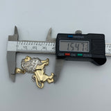 14K Two-tone Gold Lion Pendant