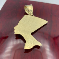 2.1” 10k Gold Queen Nefertiti Pendant