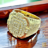 14K Gold Men’s Square Statement Ring