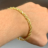 10k Yellow Gold 6mm Diamond Cut Rope Bracelet - various sizes
