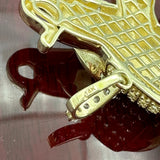 1” 14K Yellow Gold Elephant Pendant