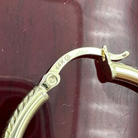 14k Yellow Gold Diamond Cut Hoop Earrings (2 sizes)