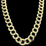 7mm 14K Yellow Gold Solid Flat Curb Chain