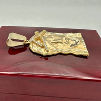 2.45” 14k Solid Gold Jesus Face Pendant