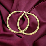 14k Yellow Gold Diamond Cut Hoop Earrings (2 sizes)