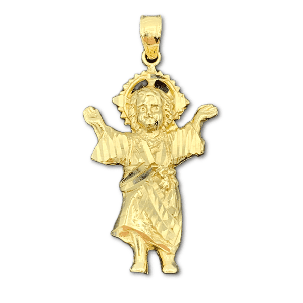14K Yellow Gold Baby Jesus Divino Niño Pendant