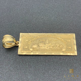 14K Gold Million Dollars Bill Pendant
