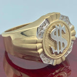 14K Yellow and White Gold Dollar Sign Ring