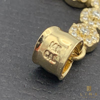 1.63” 14K Yellow Gold Iced Out Cross Pendant