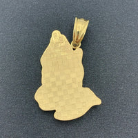 10K Yellow Gold ‘Praying Hands’ pendant - 1.75” tall