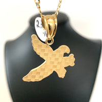 10k Yellow Gold Eagle Pendant - 1.25” tall
