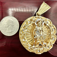 2.5” 10k Yellow Gold Saint Lazarus Medallion